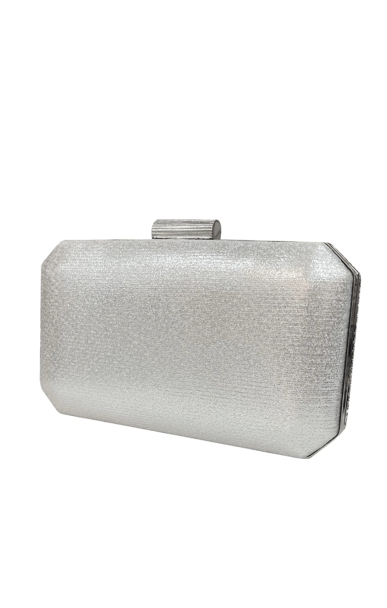 DIAMANTE MESH STRUCTURED CLUTCH BAG IN SILVER 5 DIAMANTE MESH STRUCTURED CLUTCH BAG IN SILVER - Image 3