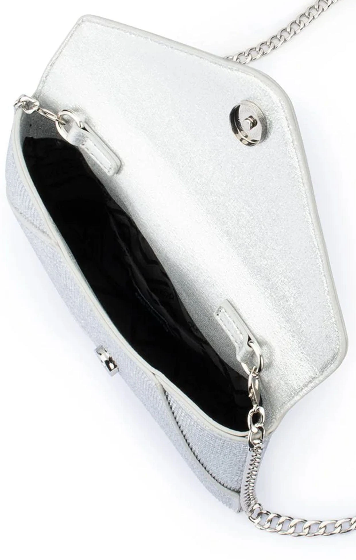 ELOISE CRYSTAL CLUTCH BAG IN SILVER 6 ELOISE CRYSTAL CLUTCH BAG IN SILVER - Image 4