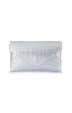 ELOISE CRYSTAL CLUTCH BAG IN SILVER