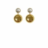 FAUX PEARL DISC DROP EARRINGS IN GOLD 2 FAUX PEARL DISC DROP EARRINGS IN GOLD -Clothing Discounts Shop faux pearl disc drop earring in gold earrings 43832527487225