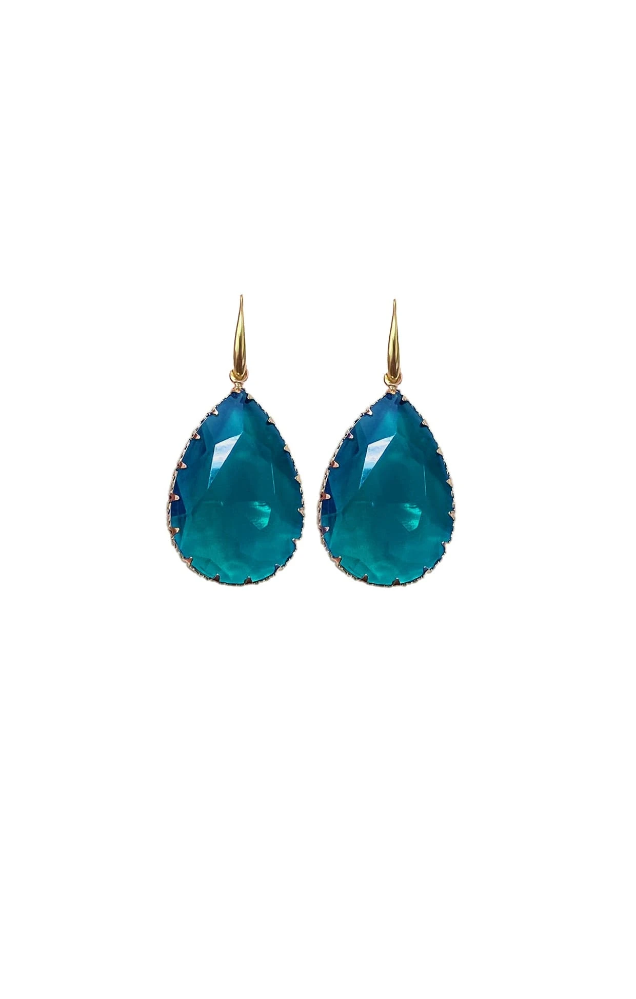 FAYE DROP EARRINGS IN TEAL 3 FAYE DROP EARRINGS IN TEAL