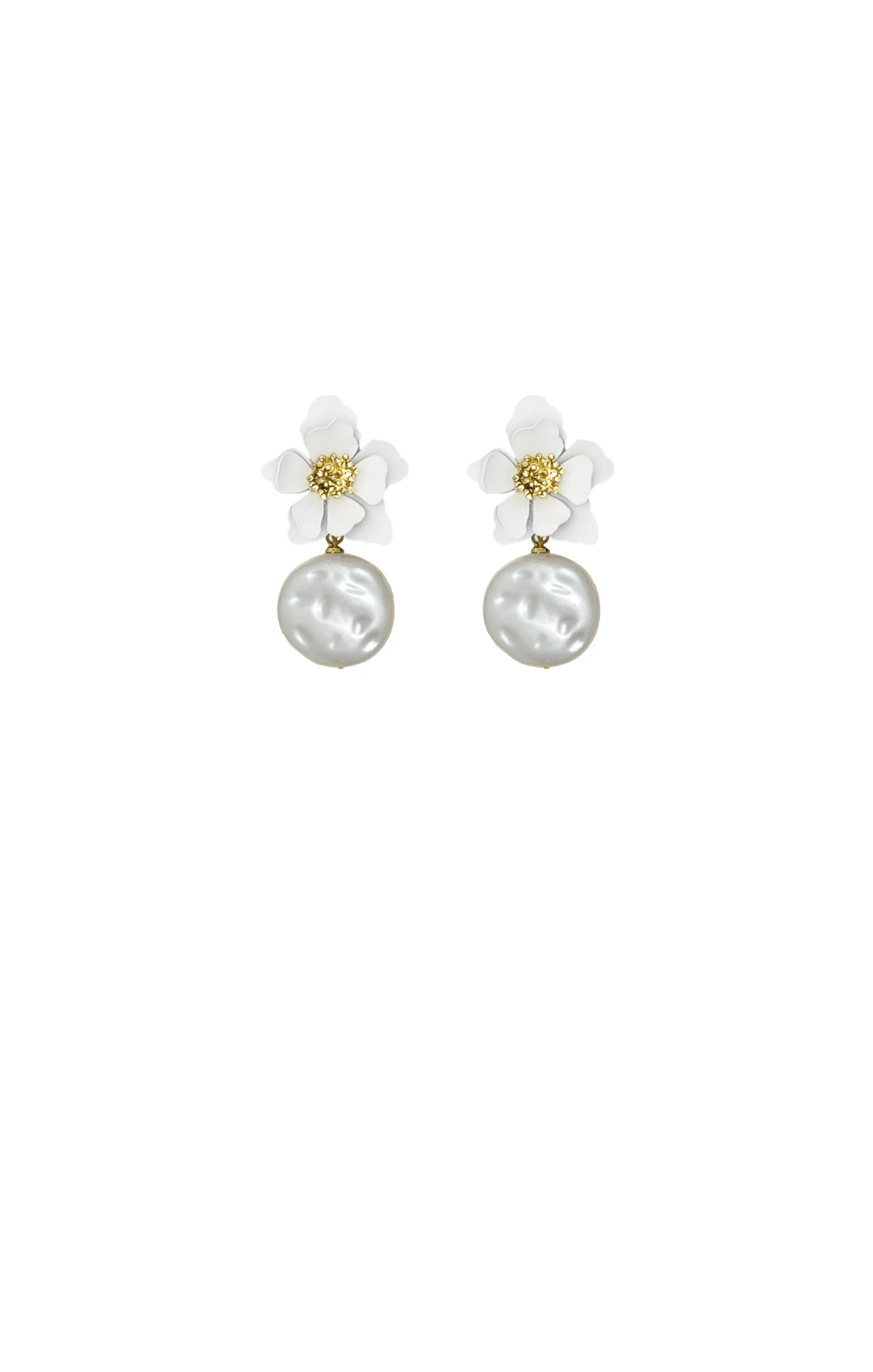 FLORA PEARL DROP EARRING IN WHITE 3 FLORA PEARL DROP EARRING IN WHITE