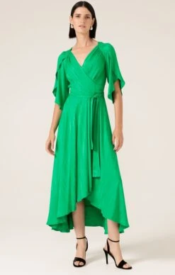 HANWORTH HOUSE WRAP DRESS IN APPLE GREEN -Clothing Discounts Shop hanworth house wrap dress in apple green dresses events 40340020920569