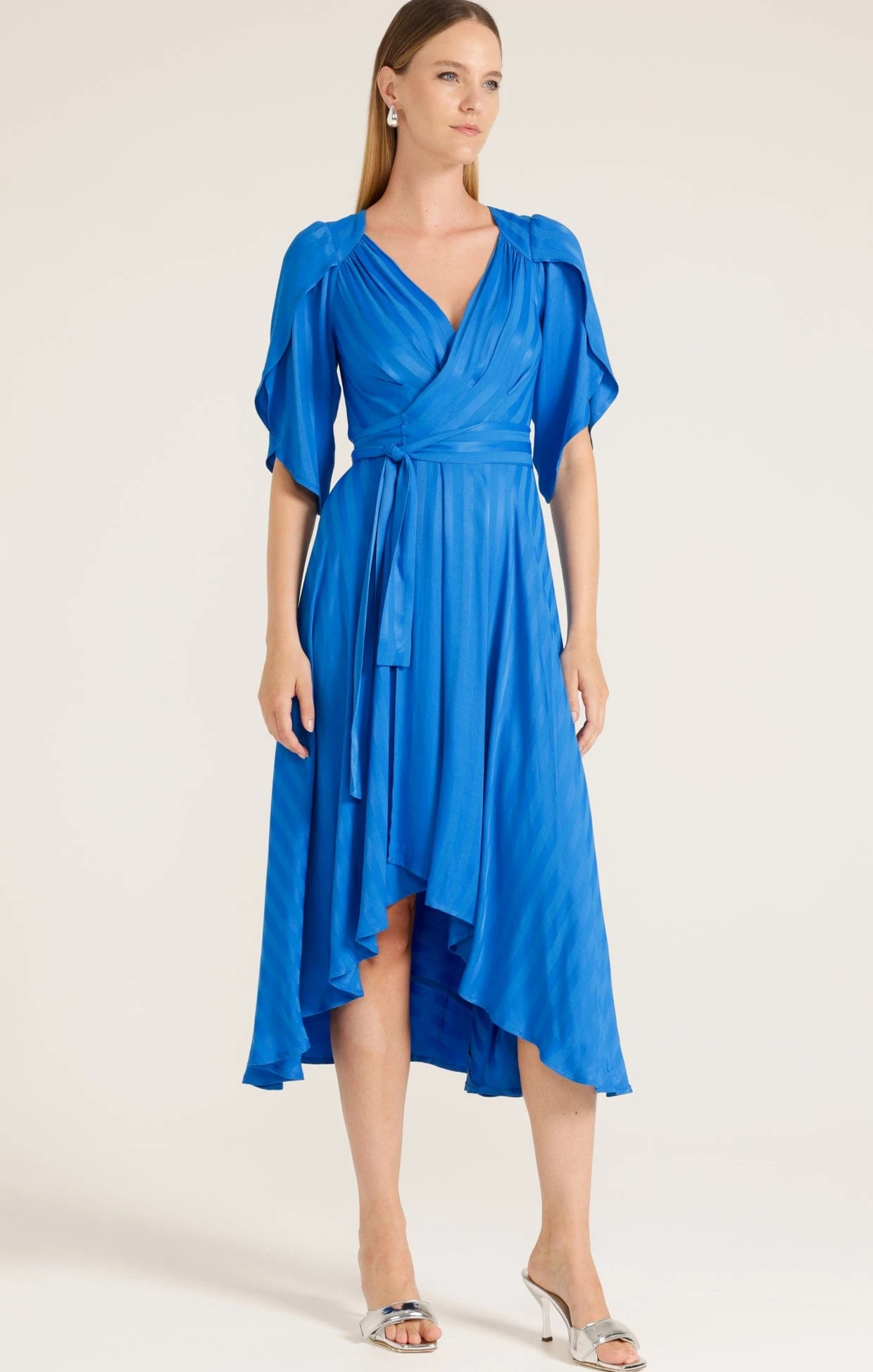 HANWORTH HOUSE WRAP DRESS IN COBALT 3 HANWORTH HOUSE WRAP DRESS IN COBALT