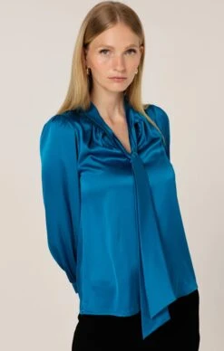 HATCHIE BLOUSE IN CERULEAN -Clothing Discounts Shop hatchie blouse in cerulean tops multi occasion 44513357496569