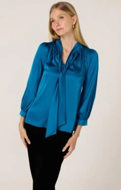 HATCHIE BLOUSE IN CERULEAN -Clothing Discounts Shop hatchie blouse in cerulean tops multi occasion 44513360183545