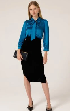 HATCHIE BLOUSE IN CERULEAN -Clothing Discounts Shop hatchie blouse in cerulean tops multi occasion 44513363329273