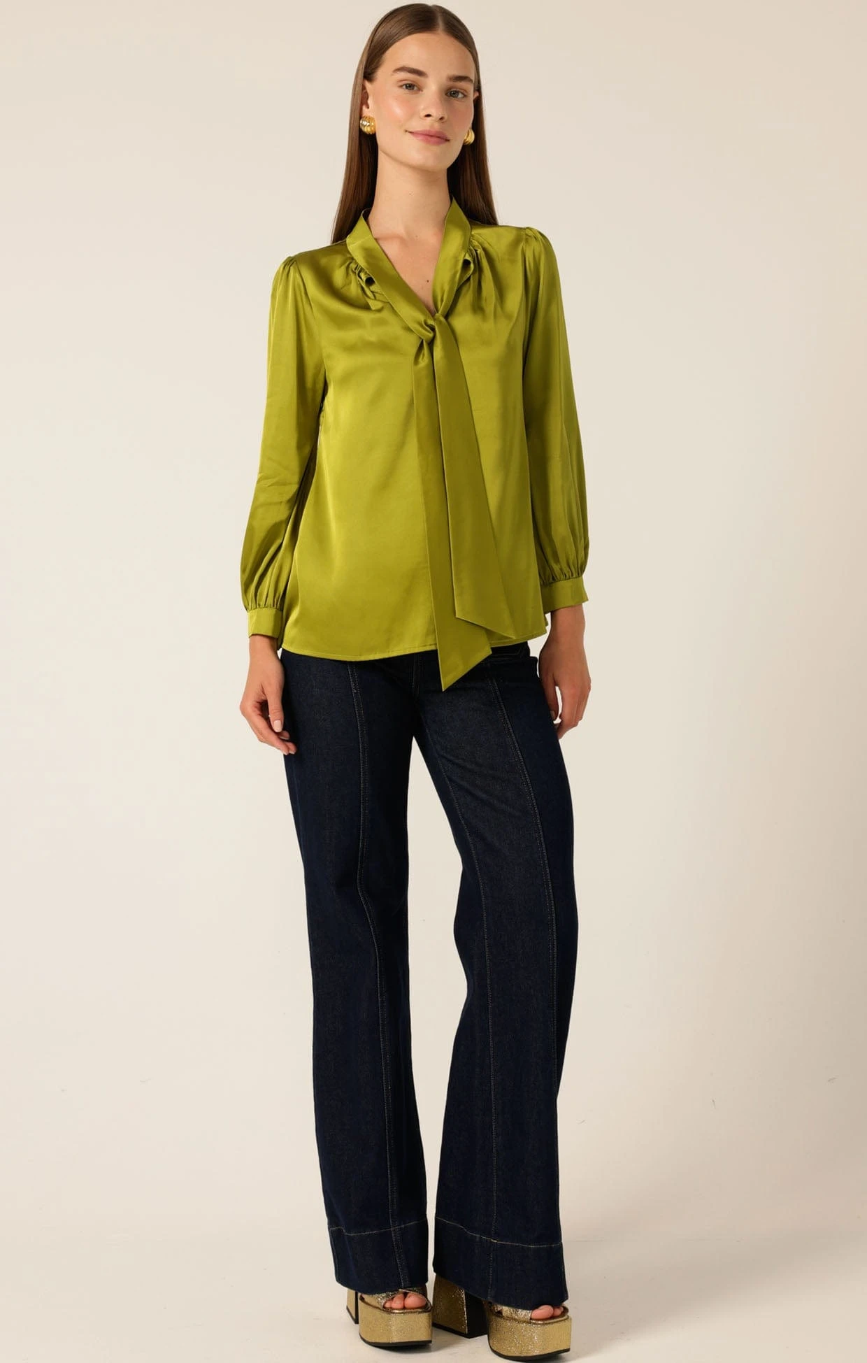 HATCHIE BLOUSE IN CHARTREUSE 5 HATCHIE BLOUSE IN CHARTREUSE - Image 3