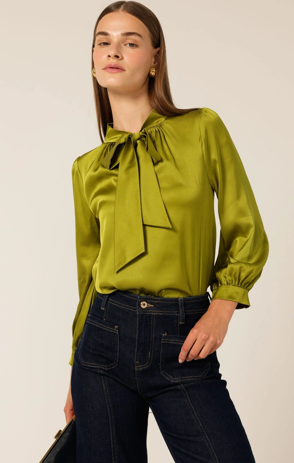 HATCHIE BLOUSE IN CHARTREUSE 3 HATCHIE BLOUSE IN CHARTREUSE