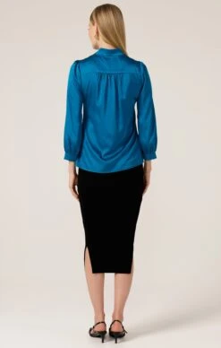 HATCHIE BLOUSE IN CERULEAN -Clothing Discounts Shop hatchie blouse tops 41833098412281