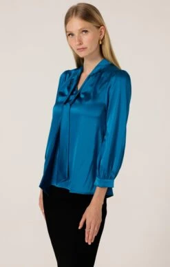 HATCHIE BLOUSE IN CERULEAN -Clothing Discounts Shop hatchie blouse tops 41833098707193