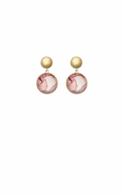 HETTIE EARRINGS IN GOLD AND PINK