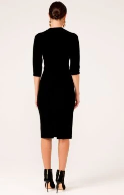 IRIS DRESS 3/4 SLEEVE IN BLACK -Clothing Discounts Shop iris dress 3 4 sleeve in black dresses multi occasion 40390397329657 REBECCAW24