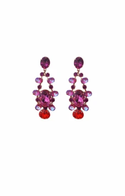 LISBON EARRINGS IN FUCHSIA RED
