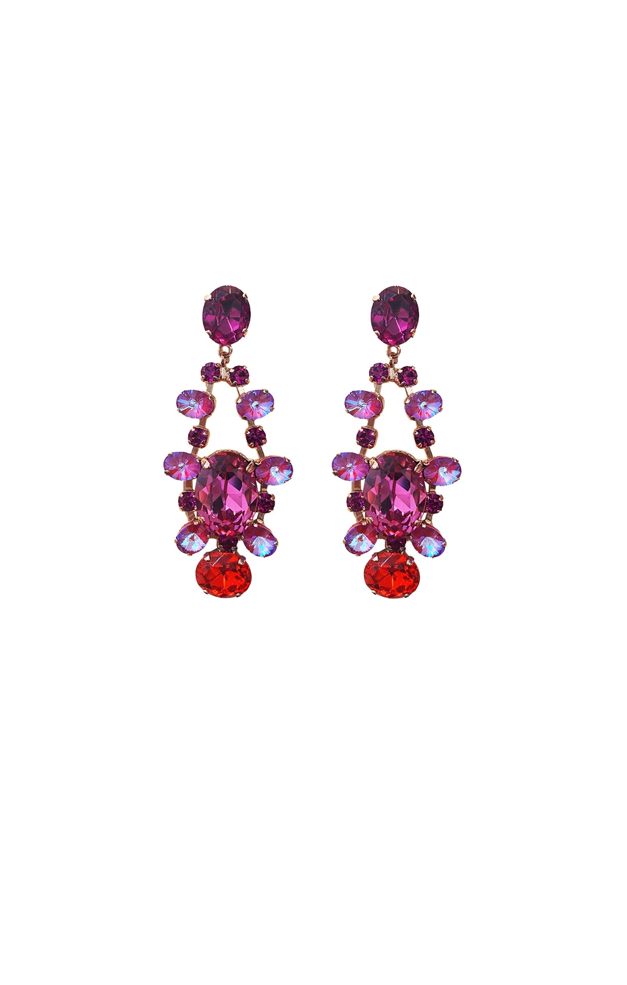 LISBON EARRINGS IN FUCHSIA RED 3 LISBON EARRINGS IN FUCHSIA RED