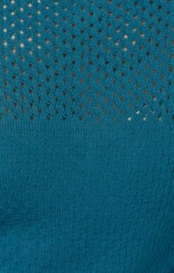 LONG SLEEVE RIPPLE KNIT TOP IN CERULEAN BLUE 19 LONG SLEEVE RIPPLE KNIT TOP IN CERULEAN BLUE -Clothing Discounts Shop long sleeve ripple knit top in cerulean blue knitwear 1132337268