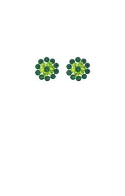 LUCY CRYSTAL STUD EARRINGS IN GREEN MULTI