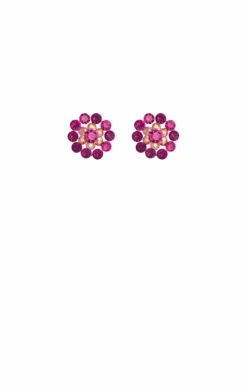 LUCY CRYSTAL STUD EARRINGS IN PINK MULTI