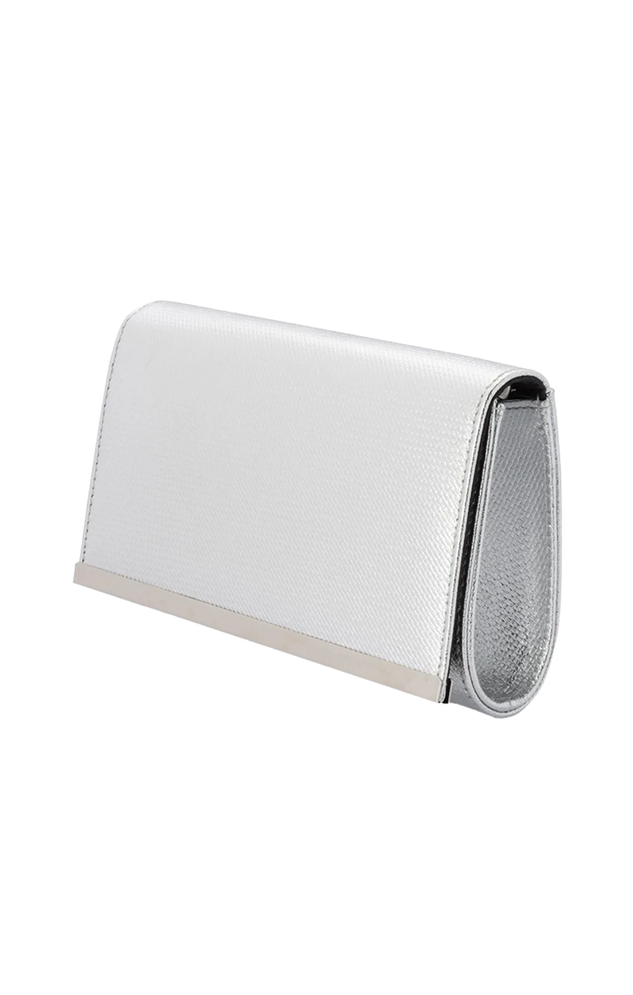 MADDIE FOLDOVER CLUTCH IN SILVER 5 MADDIE FOLDOVER CLUTCH IN SILVER - Image 3