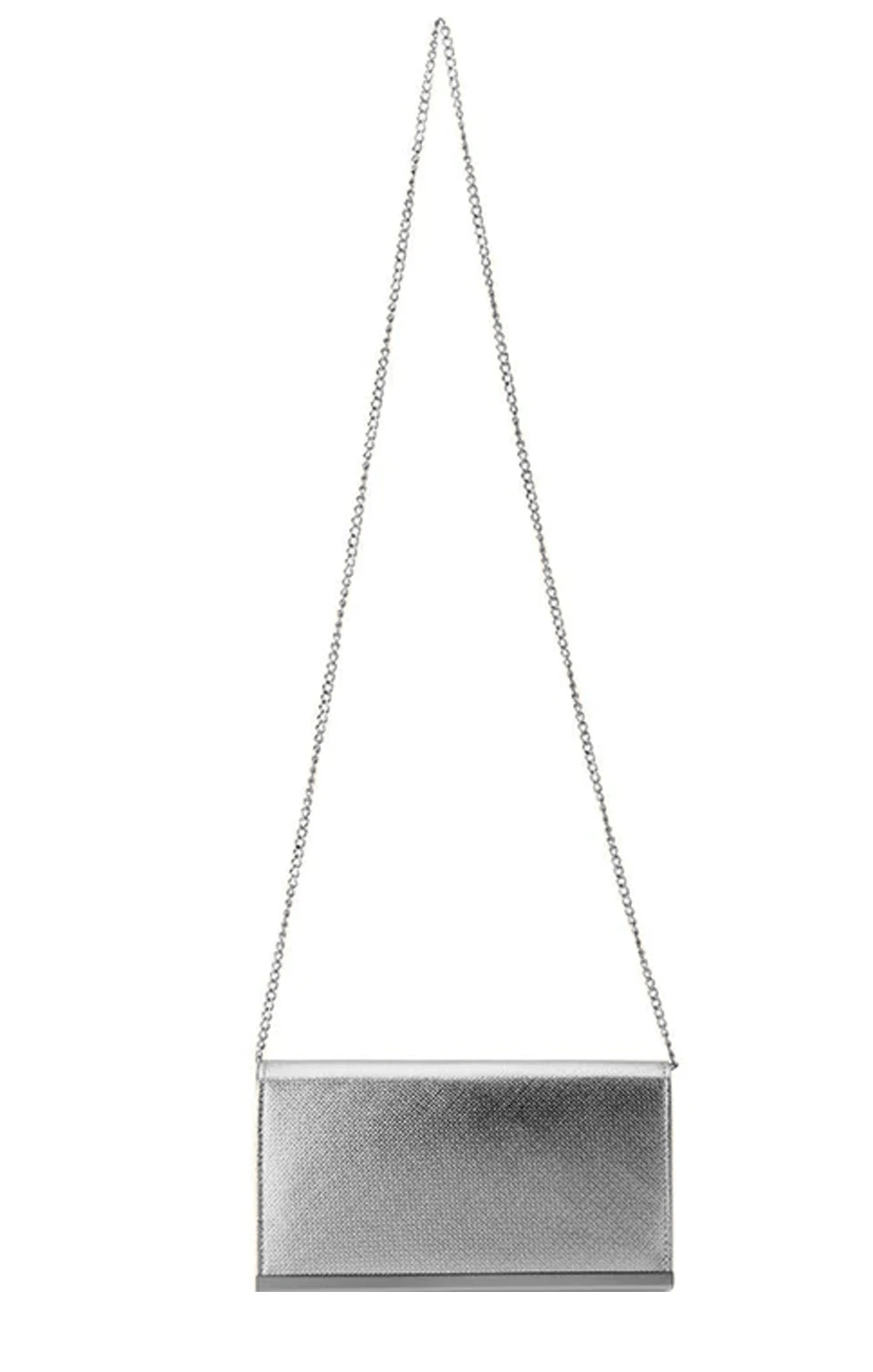 MADDIE FOLDOVER CLUTCH IN SILVER 4 MADDIE FOLDOVER CLUTCH IN SILVER - Image 2