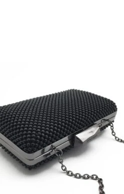 NATASHA BALL MESH CLUTCH IN BLACK -Clothing Discounts Shop natasha ball mesh clutch in black bags 1168357847