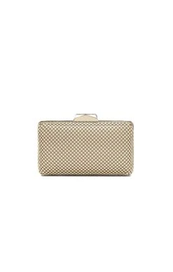 NATASHA BALL MESH CLUTCH IN GOLD