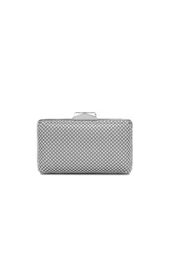 NATASHA BALL MESH CLUTCH IN SILVER