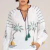 PALM EMBROIDERED SHIRT 1 PALM EMBROIDERED SHIRT -Clothing Discounts Shop palm embroidered shirt tops 45022410342649
