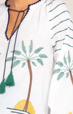 PALM EMBROIDERED SHIRT -Clothing Discounts Shop palm shirt tops 44117504590073