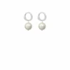 PEARL DROP CUT OUT EARRINGS IN SILVER -Clothing Discounts Shop pearl drop cut out earring in silver earrings 43832909037817