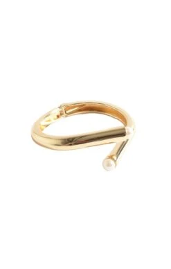 PEARL END BANGLE IN GOLD