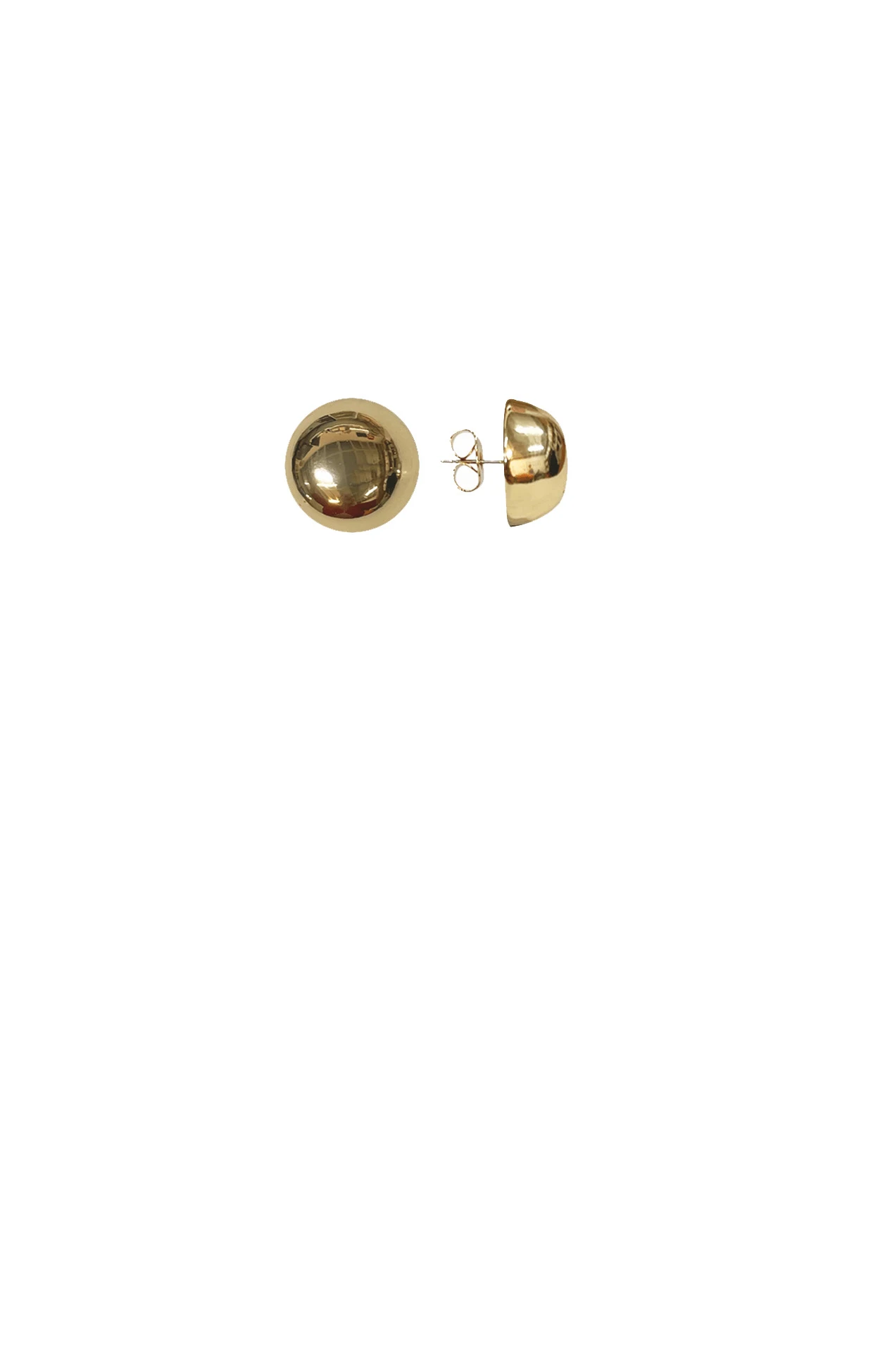 POLISHED DOME STUD EARRING IN GOLD 3 POLISHED DOME STUD EARRING IN GOLD