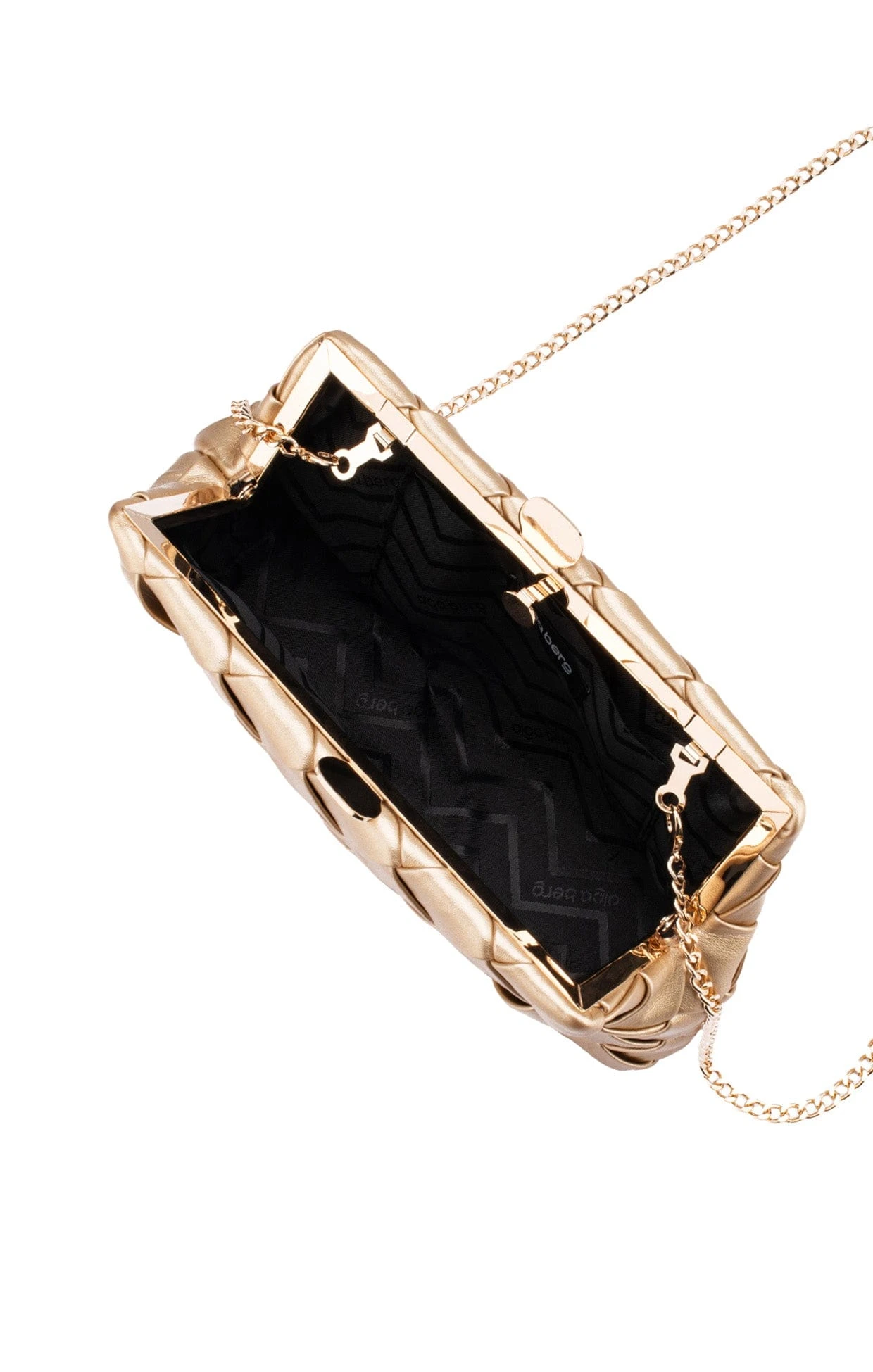 QUINN WOVEN CLUTCH IN GOLD 6 QUINN WOVEN CLUTCH IN GOLD - Image 4