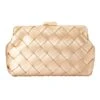 QUINN WOVEN CLUTCH IN GOLD -Clothing Discounts Shop quinn woven clutch in gold bags 43016533639417
