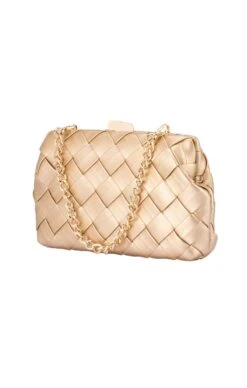 Clothing Discounts Shop -Clothing Discounts Shop quinn woven clutch in gold bags 43016533704953