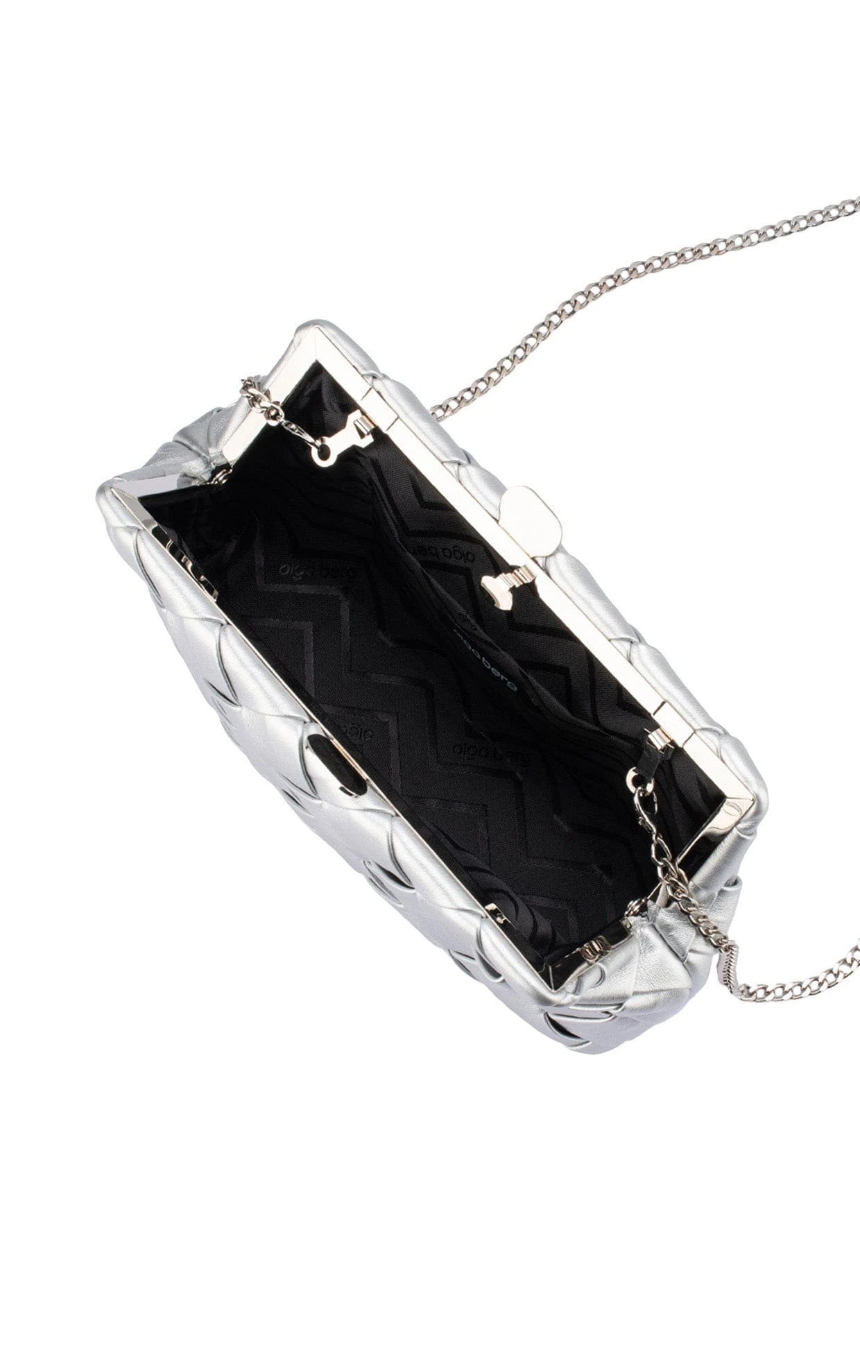 QUINN WOVEN CLUTCH IN SILVER 6 QUINN WOVEN CLUTCH IN SILVER - Image 4