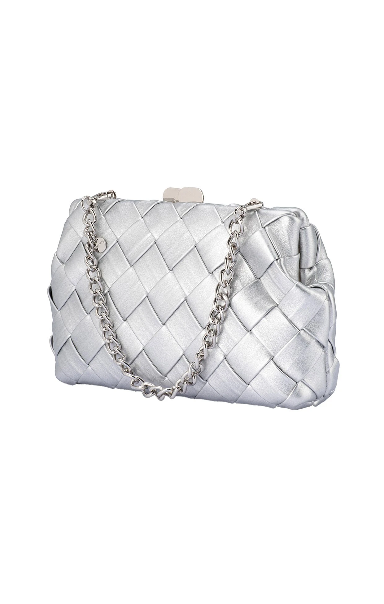 QUINN WOVEN CLUTCH IN SILVER 4 QUINN WOVEN CLUTCH IN SILVER - Image 2