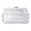 QUINN WOVEN CLUTCH IN SILVER 1 QUINN WOVEN CLUTCH IN SILVER -Clothing Discounts Shop quinn woven clutch in silver bags 43016545272057
