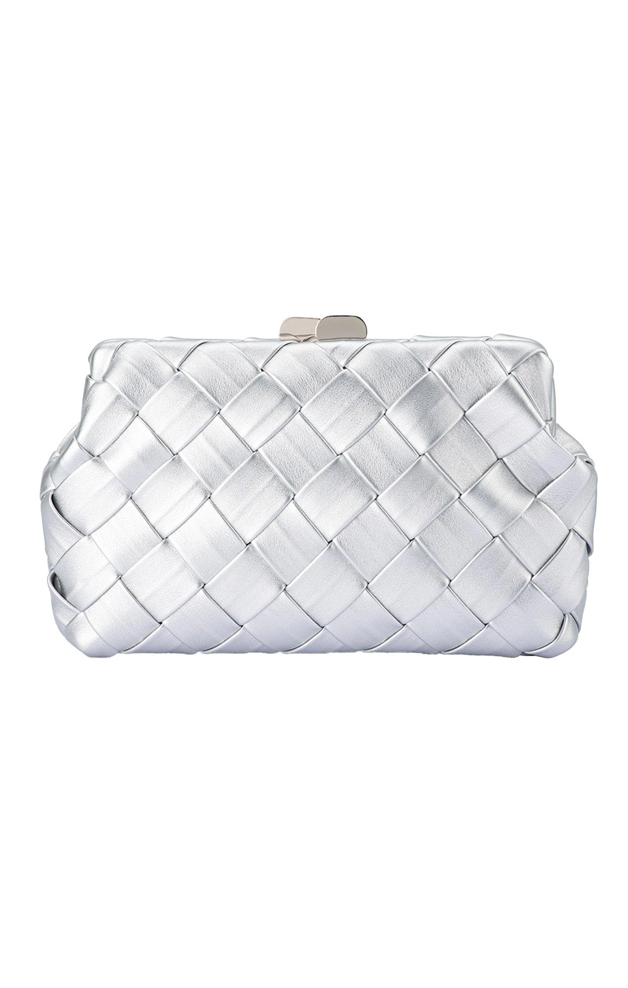 QUINN WOVEN CLUTCH IN SILVER 3 QUINN WOVEN CLUTCH IN SILVER