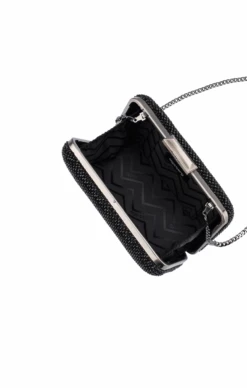 RONNY CRYSTAL MESH CLUTCH IN BLACK -Clothing Discounts Shop ronny crystal mesh clutch in black bags 44319943491833