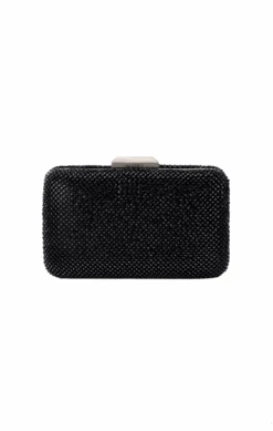 RONNY CRYSTAL MESH CLUTCH IN BLACK