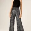 SEQUIN PALAZZO PANT IN BLACK SILVER 2 SEQUIN PALAZZO PANT IN BLACK SILVER -Clothing Discounts Shop sequin palazzo pant pants 40575440879865