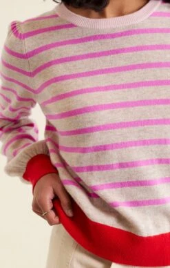 CASHMERE BLEND STRIPE KNIT IN PINK -Clothing Discounts Shop soul sweater in blossom tops 1156080072