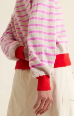 CASHMERE BLEND STRIPE KNIT IN PINK -Clothing Discounts Shop soul sweater in blossom tops 1156080073