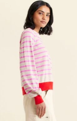 CASHMERE BLEND STRIPE KNIT IN PINK -Clothing Discounts Shop soul sweater in blossom tops 1156080075