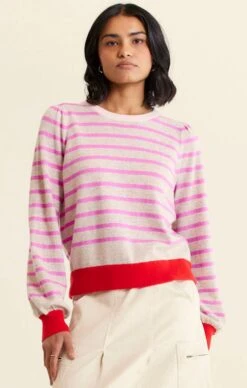 CASHMERE BLEND STRIPE KNIT IN PINK -Clothing Discounts Shop soul sweater in blossom tops 1156080076