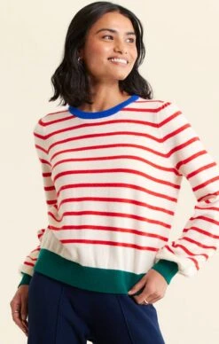 CASHMERE BLEND STRIPE KNIT IN RED -Clothing Discounts Shop soul sweater in candyland tops 1156080065