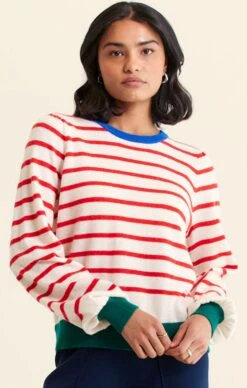 CASHMERE BLEND STRIPE KNIT IN RED -Clothing Discounts Shop soul sweater in candyland tops 1156080066