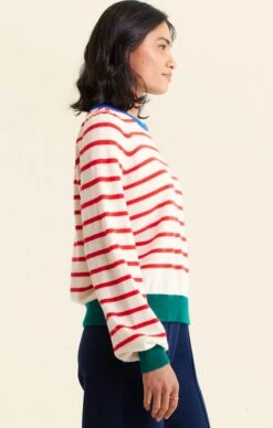 CASHMERE BLEND STRIPE KNIT IN RED -Clothing Discounts Shop soul sweater in candyland tops 1156080067