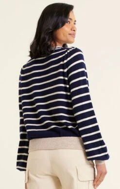 CASHMERE BLEND STRIPE KNIT IN NAVY 16 CASHMERE BLEND STRIPE KNIT IN NAVY -Clothing Discounts Shop soul sweater in navy tops 1156080084